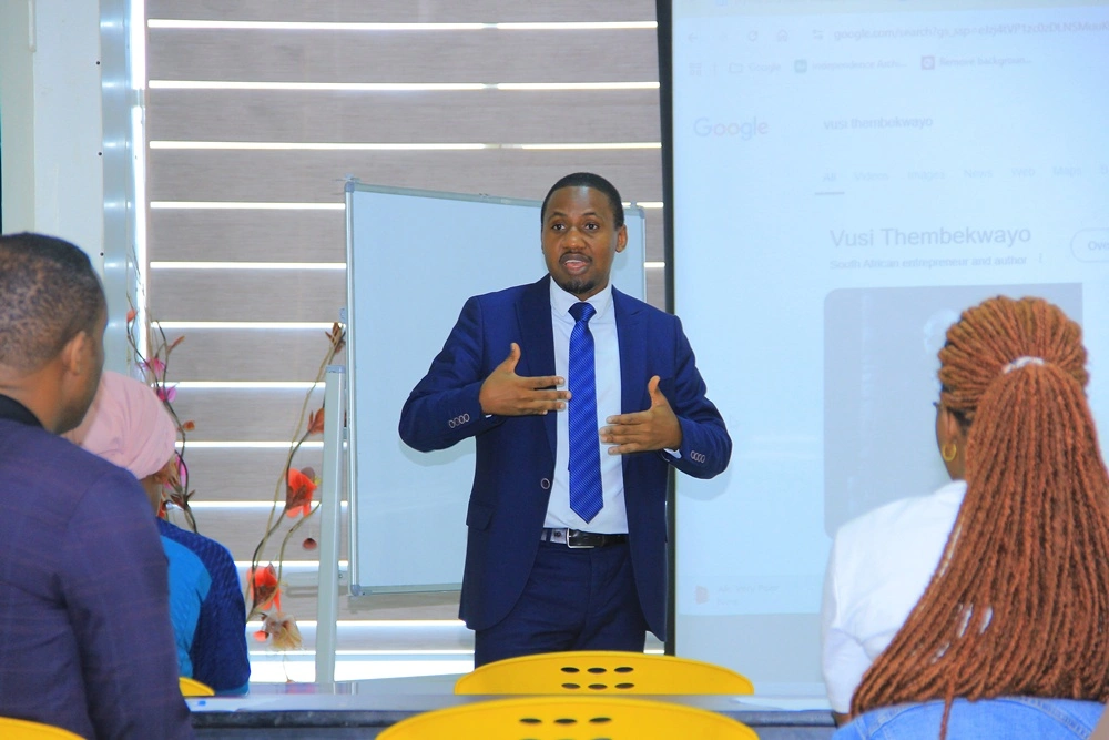 Daudi Mugabi at a customer experience leaders workshop
